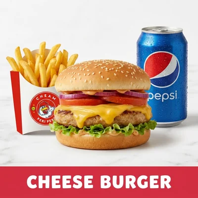 Classic Melted Cheese Burger at Cheam Peri Peri